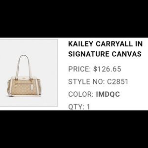 Coach bag - Kailey carryall in signature canvas
